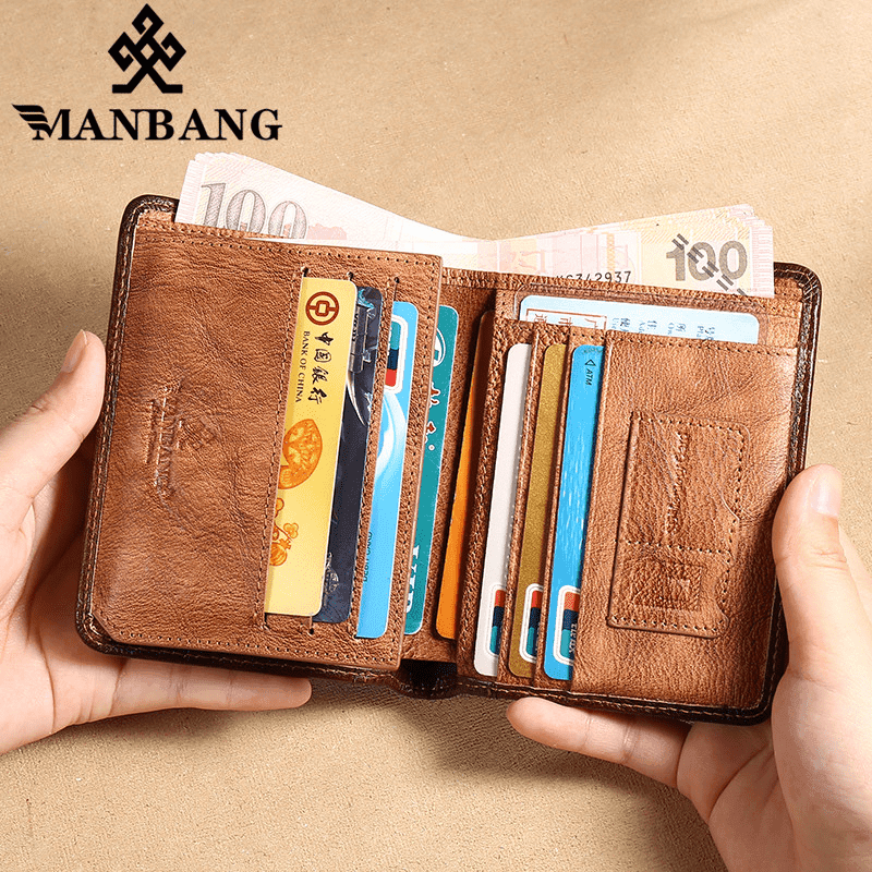 ManBang™ Leather Wallet with RFID Anti-Theft System (Last Units Available)