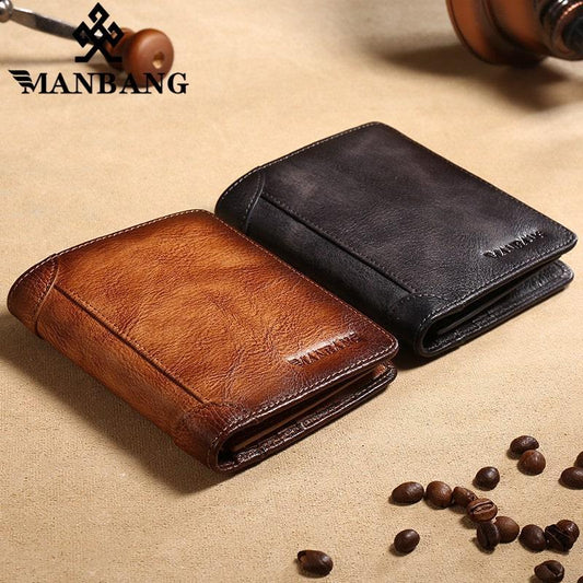 ManBang™ Leather Wallet with RFID Anti-Theft System (Last Units Available)